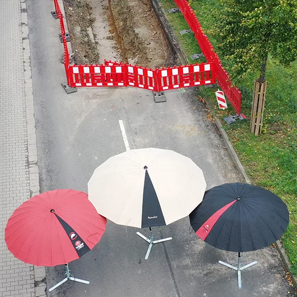 Chantier — parasol de chantier en usage